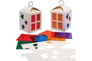 Baker Ross FX328 Kit Lanterne effetto Vetro Colorato - Set di 4, Attività Manuali per Bambini