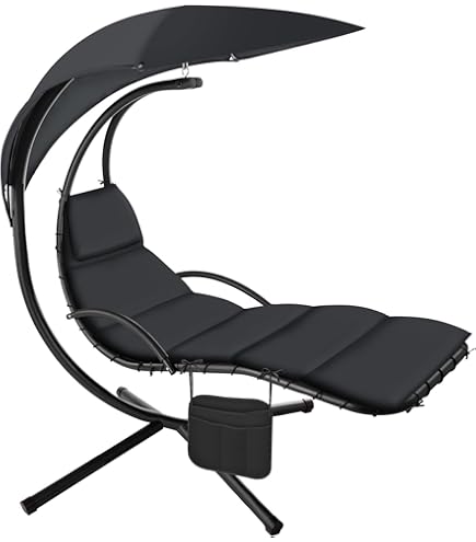 Poltrona Sospesa Girevole Tectake® Con Cuscino Extra Spesso | Per Giardino E Interni, Imbottita E Regolabile - Foto 4