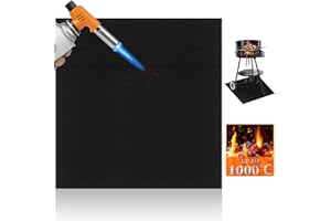 BEENNA Tappeto Ignifugo, 1 x 1 m Sottofondo Ignifugo, Coperta per Saldatura, Resistente al Calore Fino a 1000°C, per BBQ Ignifugo Cucina Camino Saldatura Stufa A Legna Griglia Da Esterno Campeggio