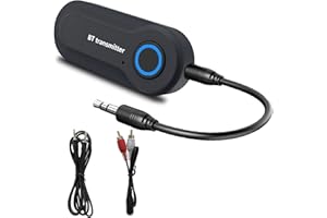 MEETTIKEY Transmisor Bluetooth 5.0, Adaptador Portátil De Baja Latencia, Audio Estéreo Inalámbrico De 3,5 Mm para TV, Auriculares, Mp3, Mp4
