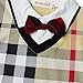 EFE Baby Boy Wedding Bowtie Tuxedo Formal Plaids Romper Outfits Suit Clothes 12-18 Months