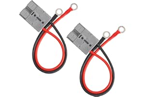 APOMOONS 2 Connettori con Cavo per Connettori Anderson, Connettore Batteria 50A 600V Carrello con O-Ring 12 AWG Connettori Batteria Adatti per Auto, Moto, Roulotte, Elevatore Elettrico di Ricarica