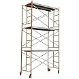 Steel H-Frame Scaffolding 6m Height Tower With Three Platform And Four Ajd Wheels