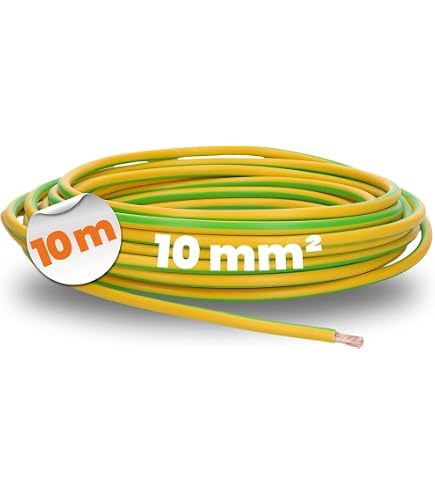 Merriway Erdungskabel 6491X, 16,0 Mm Einadrig, 1 M Länge, Gelb/grün/weiß