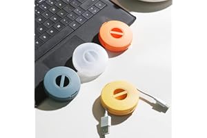 SITAKE 4 Pack Empty Expandable Compact Versatile USB Cable Organizer for USB Cable, Charging Cables and Small Accessories (4 Pieces Round)
