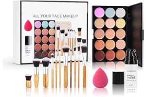WishesMar Concealer Palette Color Corrector Augenringe fit You Make Up Camouflage Concealer 15 Shades Farbe mit 11 Stöcke Make-up Pinsel für Tägliche und Professional Make up