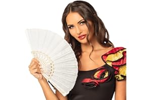 Boland - Wachlarz z tkaniny Granada, ok. 25 cm długości, lata 20-te, Wielki Gatsby, hiszpański, barokowy, kostium, dodatek, impreza tematyczna, karnawał, przebranie, karnawał