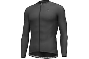 LAMEDA Cykeltröja för män, långärmad med 3 fickor, cykeltröja, ventilerande, elastisk, snabbtorkande, halkskydd, reflekterand