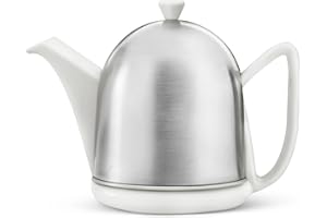 Bredemeijer 3510W Czajniczek Manto 1,0 l, satynowe wykończenie, wiosenny biały, stal nierdzewna, 1 l, 17,2 cm * 14,1 cm * 23,7 cm