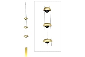 YeBon Feng Shui Windspiel, Kupfer, zum Aufhängen, Dekoration, Garten, Fenster, Dekoration, ideal als hochwertiges Geschenk (Gold)