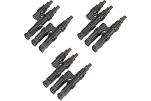 QitinDasen 3 Paio Professionale Solare Pannello Cavo Connettore, Solare T Branch Connettore MMF/FFM, Solare Pannello Fotovoltaico Sistema Parallelo Connettore