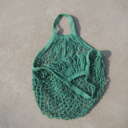 OKO Einkaufsnetz Einkaufstaschen Einkaufsnetz Netze Einkaufstaschen Tasche Kartoffelsack Einkaufkorb aus Bio-Baumwollschnur Grün Kurz - 2