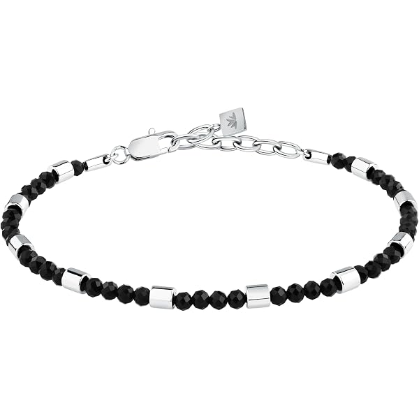 Bracciale Uomo Morellato In Acciaio E Lapislazzuli – Collezione Pietre, Chiusura A Moschettone, Lunghezza 19+3 Cm, Design Elegante E Resistente, Regalo Perfetto