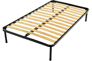 Bed Store SISTEMI RIPOSO Rete 120X190 A Doghe Strette Per Letto Una Piazza E Mezza Ortopedica Resistente + Con 4 Piedi H30