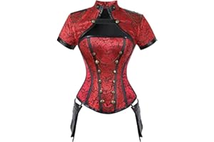 WEITING Corsets noirs et rouges steampunk pour femme sexy gothique gothique rétro corset et bustier corsage femme punk corselet ensemble