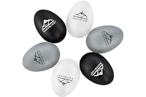 EastRock 6 PCS Plastic Egg Shaker, Musical Eggs Shakers, Colorful Maracas, Hand Percussion Musical Maracas (Black White Gray)
