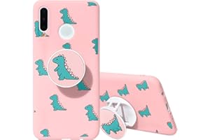 Yoedge Funda para Huawei P20 Lite, 3D Cárcasa Apoyo Soporte esférico Silicona de Rosa con Diseño Dibujos Suave TPU Animados Patrón Case Cover Bumper Fundas para Movil Huawei P20 Lite 5,84", 02