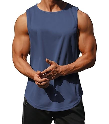 Canotta Uomo A Costine Maglie, T-shirt E Canotte Per La Palestra