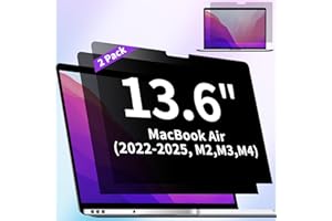 ANTOGOO V 2 Stück Blickschutzfolie für MacBook Air 13,6 Zoll (2022-2025, M2, M3, M4) - Matt Laptop Sichtschutz Anti-Blaulicht-Blendfilter für Modelle A2681 A3113 A3240