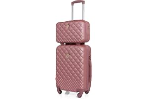 CABIN GO 5590 Set 2 Valigie Trolley Viaggio Rigide ABS, Bagaglio a Mano e da Stiva, Trolley rigido con ruote girevoli 55x40x20 e Bagaglio a Mano rigido 35x27x16 Ryanair Alitalia EasyJet