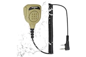 SVXSODA Shoulder Speaker Mic for Ham Radios Compatible with Baofeng UV-5R, BF-F8HP, UV-5G Plus, AR-152, UV-K5, and More. PTT Button, Clear Audio (Desert Tan)