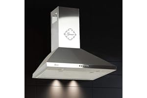 Gurari Dunstabzugshaube 50 cm • Wandhaube Edelstahl • 1000 m³/h Motorleistung • 3 Stufen Drückknöpfe • Ablufthaube\Umlufthaube • Premium Kaminhaube Abzugshaube Modell GCH C 147 IS