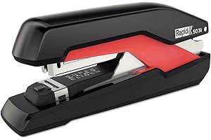 Swingline Agrafeuse Omnipress 30, à presser n'importe où pour une utilisation plus facile, capacité de 30 feuilles, noir/rouge (5000586A)