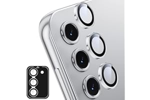 Jurqqer Kameraschutz für Samsung Galaxy S24 FE, [Kratzfest & Stabil] 9H Ultradünner Gehärtetes Glas, Kamera Schutz aus Aluminiumlegierung, Einfache Installation Silber