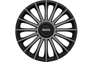 Sparco Juego de 4 Fundas para Ruedas de Coche Treviso SPC1493BKGR de 14 Pulgadas, Negro y Gris