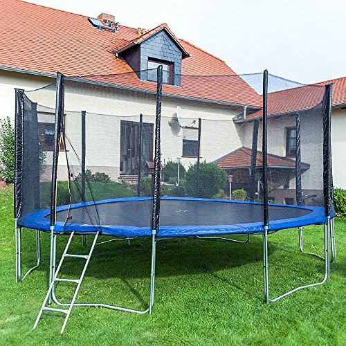 Gartentrampoline Trampoline Outdoor-Trampoline Fitness-Trampoline 490cm , inkl. Randabdeckung ,Sicherheitsnetz und Leiter - 4