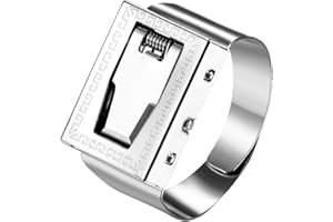 Flongo - Anello Classico Multifunzionale da Uomo, Anello Aperto Regolabile in Acciaio Inossidabile, Accessorio Conveniente Durevole