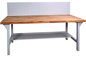 ADB BETRIEBSEINRICHTUNGEN GMBH ADB Werkbank, Werktisch, Arbeitstisch mit Buchenplatte + Lochwand 2000x750x850 mm, Werkstatteinrichtung, Zubehör, Werkstatt, ohne Rollen