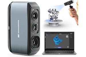 3DMakerpro Moose 3D-Scanner (Premium Kit), 24-Bit Farbe, 0,03 mm Präzision, Handscanner mit Drehteller & Stativ, AI-Tracking, Blue Light, Anti-Shake, Kompatibel mit Windows/macOS