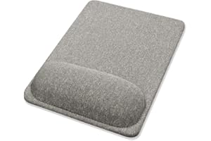 SenseAGE Standardowa podkładka pod mysz z podpórką na nadgarstek, ergonomiczna podkładka pod mysz z antypoślizgową podstawą do domu, biura i podróży, wygodna, lekka dla łatwego pisania i ulgę w bólu, szara