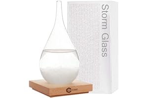 3DHOME Decoración de oficina de vidrio de tormenta, estación meteorológica decorativa de botella, bola de nieve de cristal de Navidad, regalos de deseos de cumpleaños y Navidad