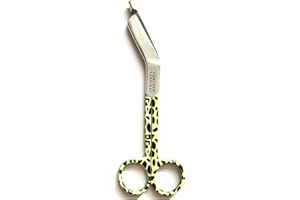 PANTHER SURGICAL Forbici per bendaggi Lister in acciaio inox, 14 cm, multicolore, per primo soccorso e primo soccorso (motivo leopardato)