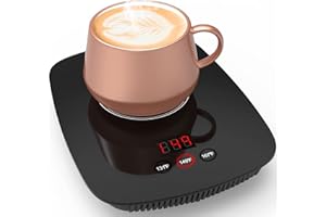 GREATCHI Mug Warmer-Coffee Warmer Auto Shut off for Office home Desk Use, 25 watt Electric Beverage Warmer With 3 Temperature Settings 131℉ 149℉ to 167℉,Plate For Coffe Cocoa Tea Water Milk(Not include cup)