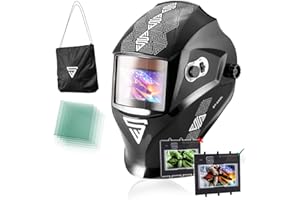 STAHLWERK ST-550L Elmetto per saldatura compl. automat.con funzione 3 in 1, real colour, Classe ottica: 1/1/1/1, ampio campo visivo, Incl. 5 dischi di ricambio e borsa, 7 a. di GARANZIA su FILTRO