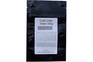 Bigger Jugs Craft Cider Yeast 100g in Heavy Duty Resealable Pouch - for Rapid Clean Fermentation of All Types of Cider & Perrys Home Brew Homebrew Homemade