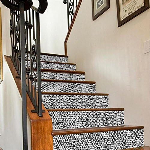 GUOW Self-Adhesive 3D Staircase Stickers Arab Style Vinyl Detachable DIY Waterproof Creative Staircase Stickers 18*100cm*6pcs