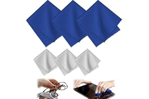 JINSIHU 6 Stück Brillenputztücher für Bildschirme Brillen Kamera Objektiv Tabletten Laptop Brillenputztuch Mikrofaser Reinigungstücher 3 Stück 40 x 40 cm mit 3 Stück 15 x 18 cm (Marineblau, Grau)