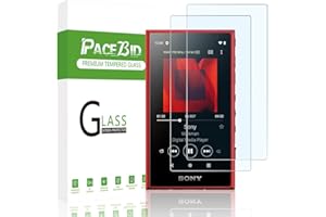 PaceBid 2-pak ochraniacz ekranu kompatybilny z SONY NW-A105/A100TPS /A105HN/A106/A107, [twardość 9H] [krystalicznie czysty] [Odporność na zarysowania] Folia ochronna ze szkła hartowanego do SONY NW-A105 Walkman