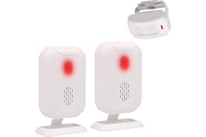 Mengshen Alarma del Sensor De Movimiento, Timbre Inalámbrico para Puerta/Entrada de La Puerta/Casa y Tienda/Buzón, Kit de Sistema de Alarma de Seguridad con 1 Sensor Y 2 Receptor - YBQ041