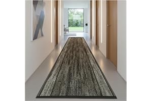 TADI & IMPERIO1979 Alfombra de Pasillo Contemporánea – Diseño Texturizado y Antideslizante, Ideal para Cocina, Entrada o Corredor – Lavable, Modernos (Vara marrón 67X40 cm)