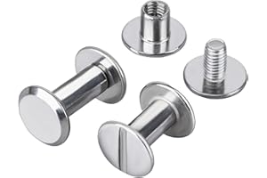 HAISHANG 20 Sets Chicago Screw Posts 5mm, Metal Rivet Binding Screws Chicago Buttons for Bags, Collars, Leather, Luggage, Bookbinding and Belts