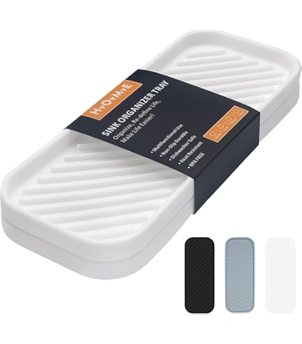 NAROSEBE 4 stuks siliconen afdruipmatten, gootsteen, zwart, afdruipmat, spons, 23 x 9 cm, spoelbakorganizer, siliconen spoelbakmat, afdruipmatten, spoelbak, servies voor sponzen, zeep, borstels