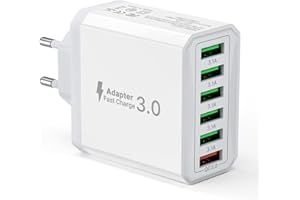 TUPNEUF USB Ladegerät, 6-Ports Ladeadapter 33W Adapter Ladestecker mit QC 3.0 Schnellladegerät Mehrfach, USB Stecker Netzteil für iPhone 16 15 14 13 12 11 Pro Max, iPad, Handy Steckdose Charger Netzstecker