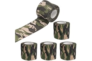 JchEnye 4PCS Cinta de Tela de Camuflaje, Cinta de Tela de Camuflaje Cinta de Tela de Camuflaje Impermeable Reutilizable Equipo de fotografía Cazador Pescador Fotógrafo, 4.5m