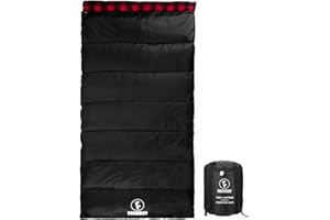 FORINBUY Sac de Couchage en Flanelle de Coton pour Adultes, XL 3-4 Saisons imperméable à l'eau Garder au Chaud Sac de Couchage, Camping en Plein air par Temps Froid