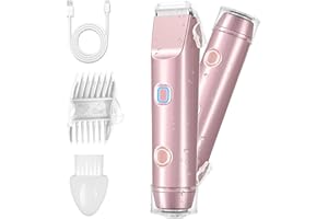 XkuiHF Rasoir électrique pour femme, tondeuse pour femme, zone intime sec/humide pour bikini, aisselles, bras, visage et nez